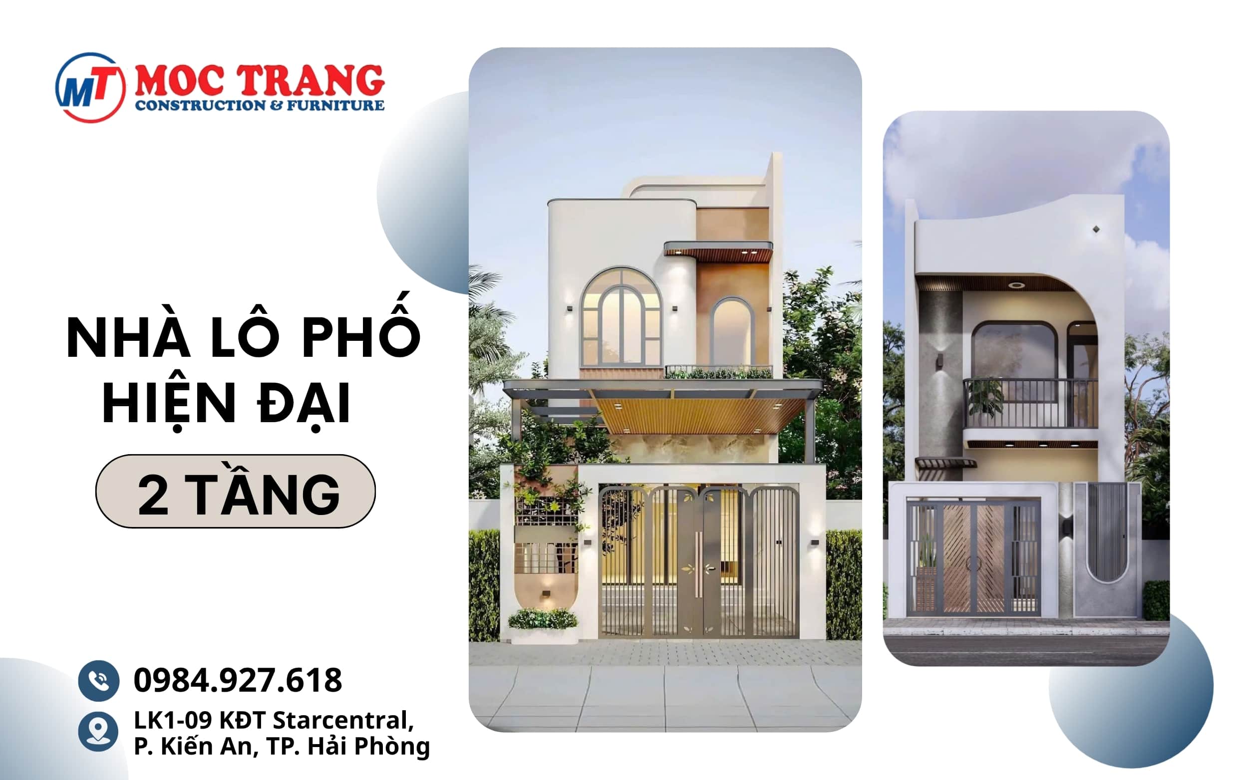 nhà lô phố hiện đại 2 tầng
