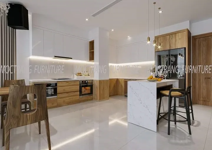 Nội thất phong bếp hiện đại nhà villa 3 tầng