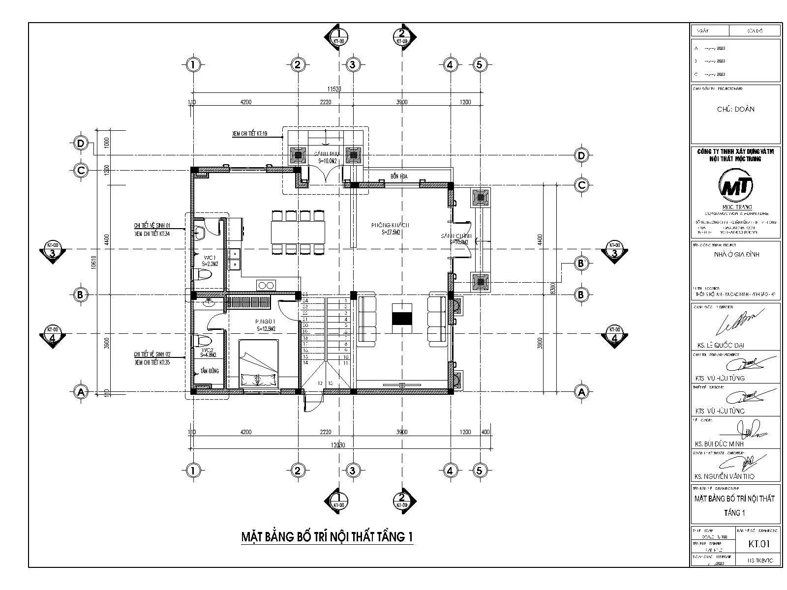 Thiết kế kiến trúc mặt bằng tầng 1 nhà ở mái Thái