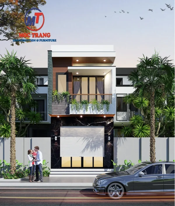 Phối cảnh 3D nhà 2 tầng hiện đại