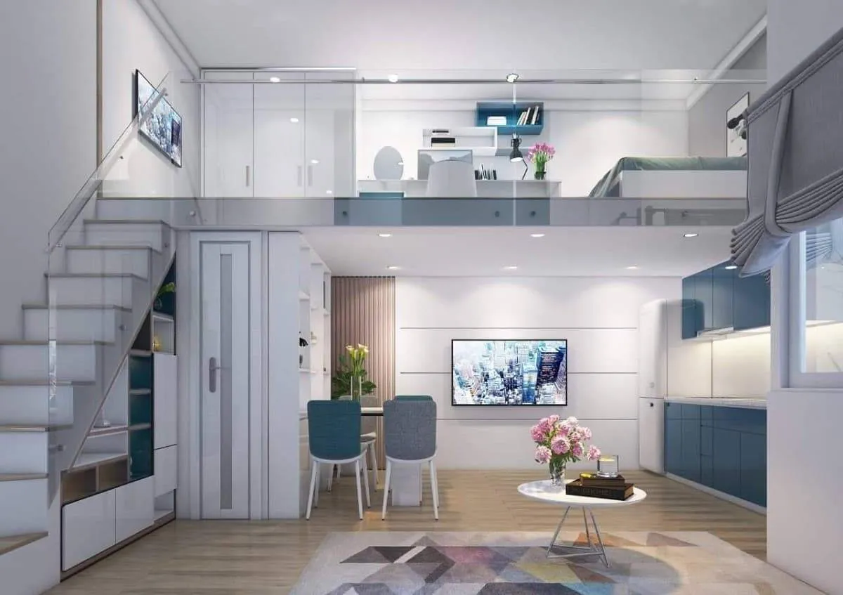 Mẫu thiết kế nhà nhỏ 40m2 có gác lửng