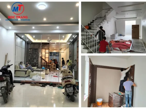 Thi công hoàn thiện xây dựng nhà lô phố
