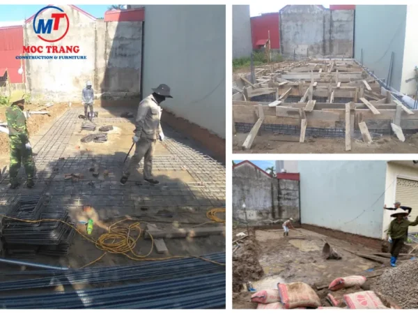 Thi công nền móng trong xây dựng nhà lô phố