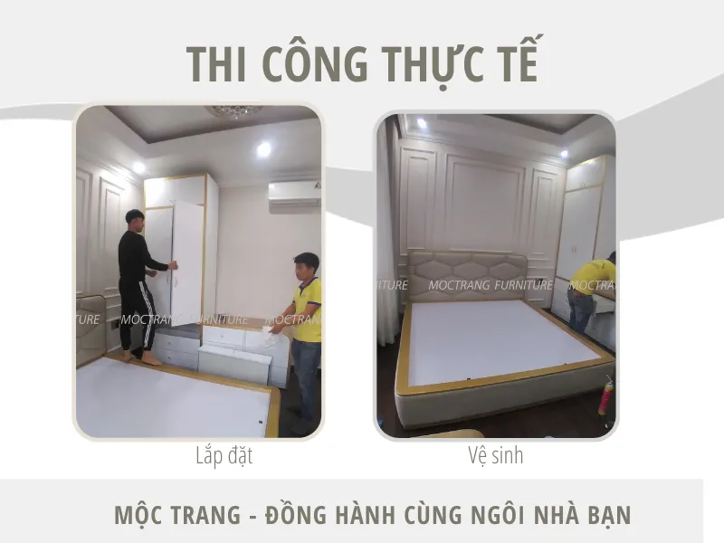 Thi công nội thất phòng ngủ tân cổ điển