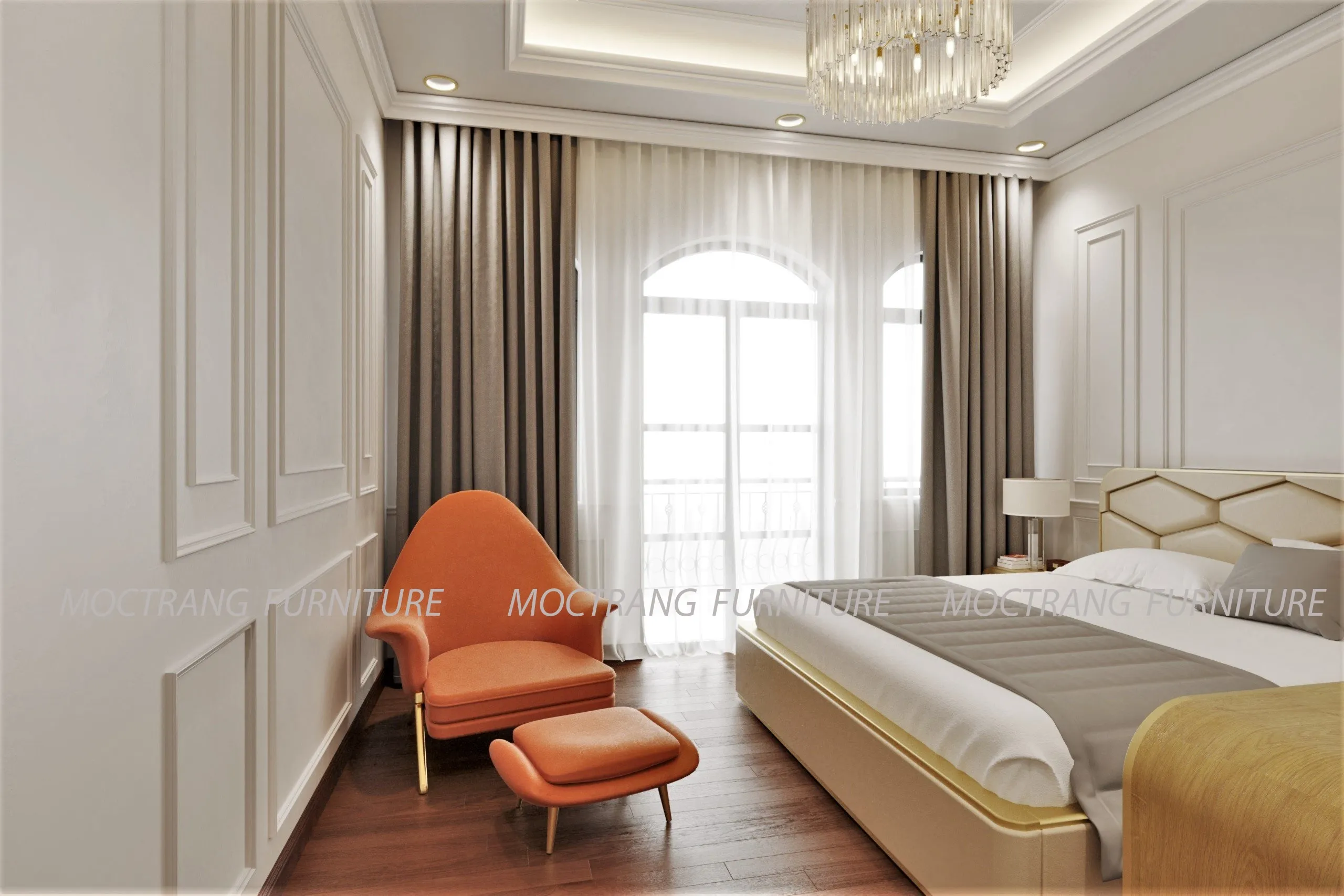 Thiết kế nội thất phòng ngủ tân cổ điển Vinhome imperia