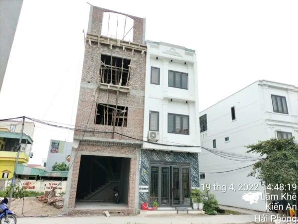 Hoàn thiện phần thô nhà lô 4 tầng Hải Phòng