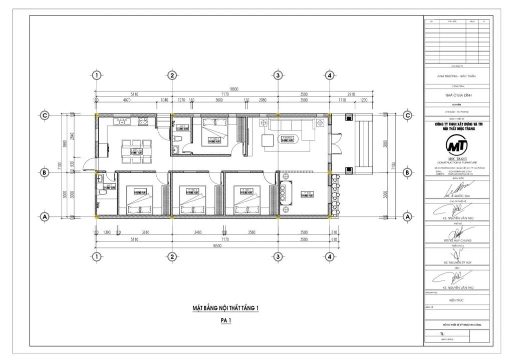 Phương án 1 nhà 1 tầng 120m2