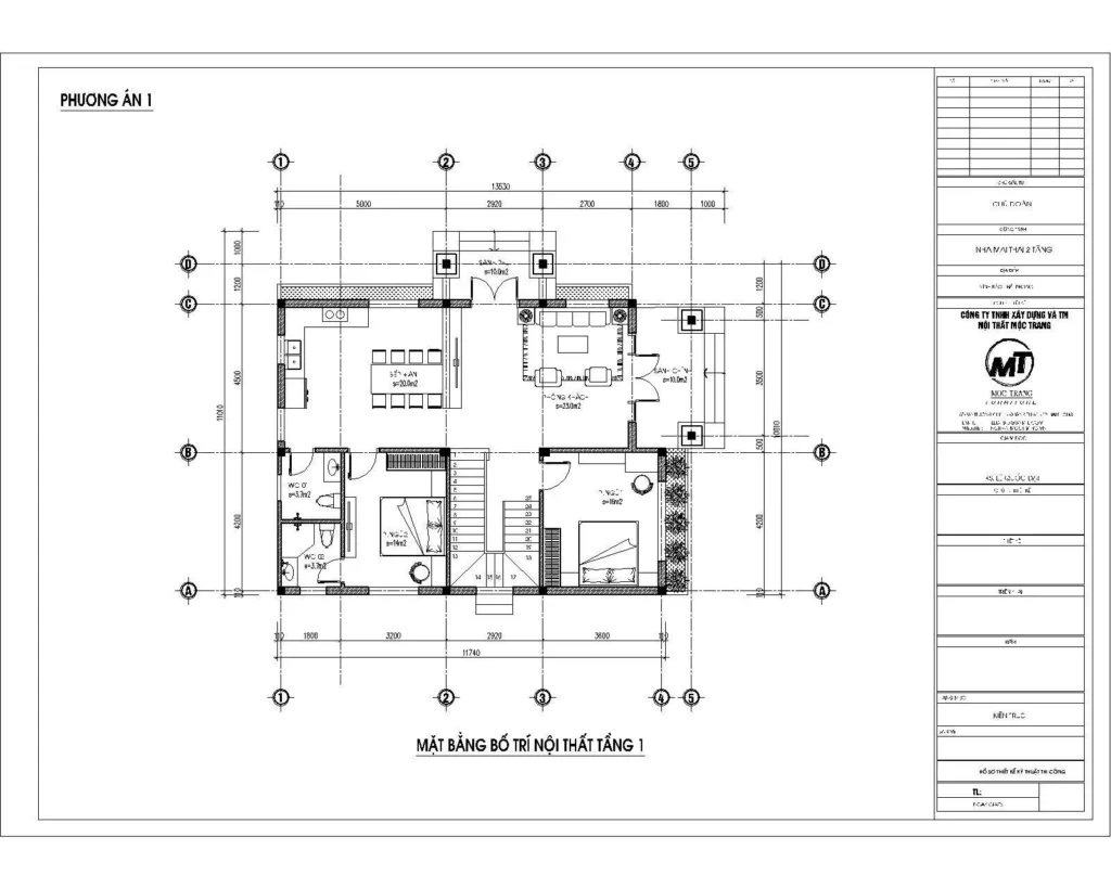 Thiết kế công năng biệt thự mái Thái
