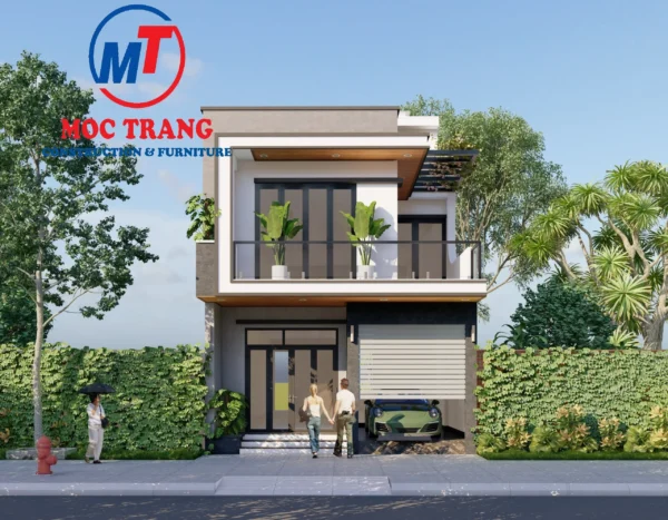 Thiết kế mặt tiền nhà lô phố 2,5 tàng hiện đại