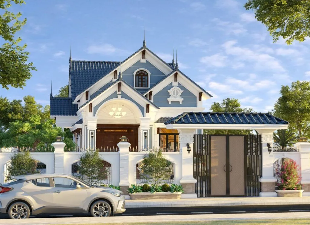 Tổng thể bên ngoài cổng ngoài ngôi nhà