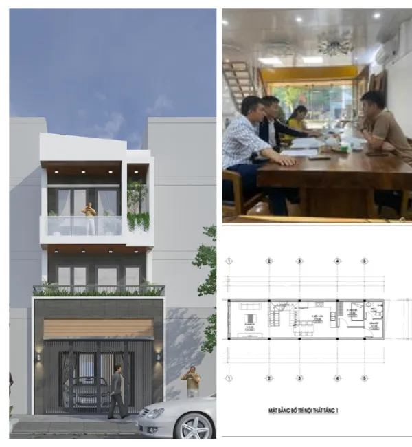 Thiết kế nhà lô 3 tầng nhà anh Trọng