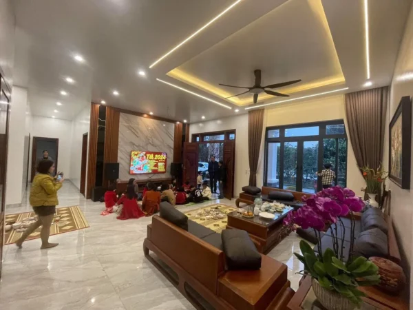 Phòng khách cho nhà mái Nhật 1 tầng