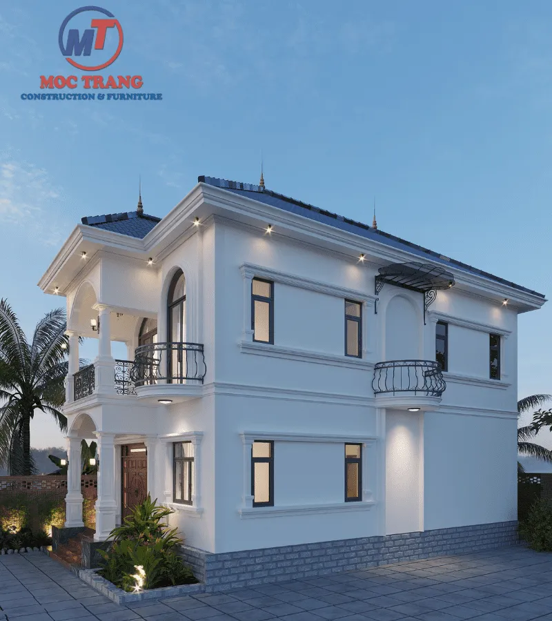 Thiết kế nhà 3D mái Nhật 2 tầng