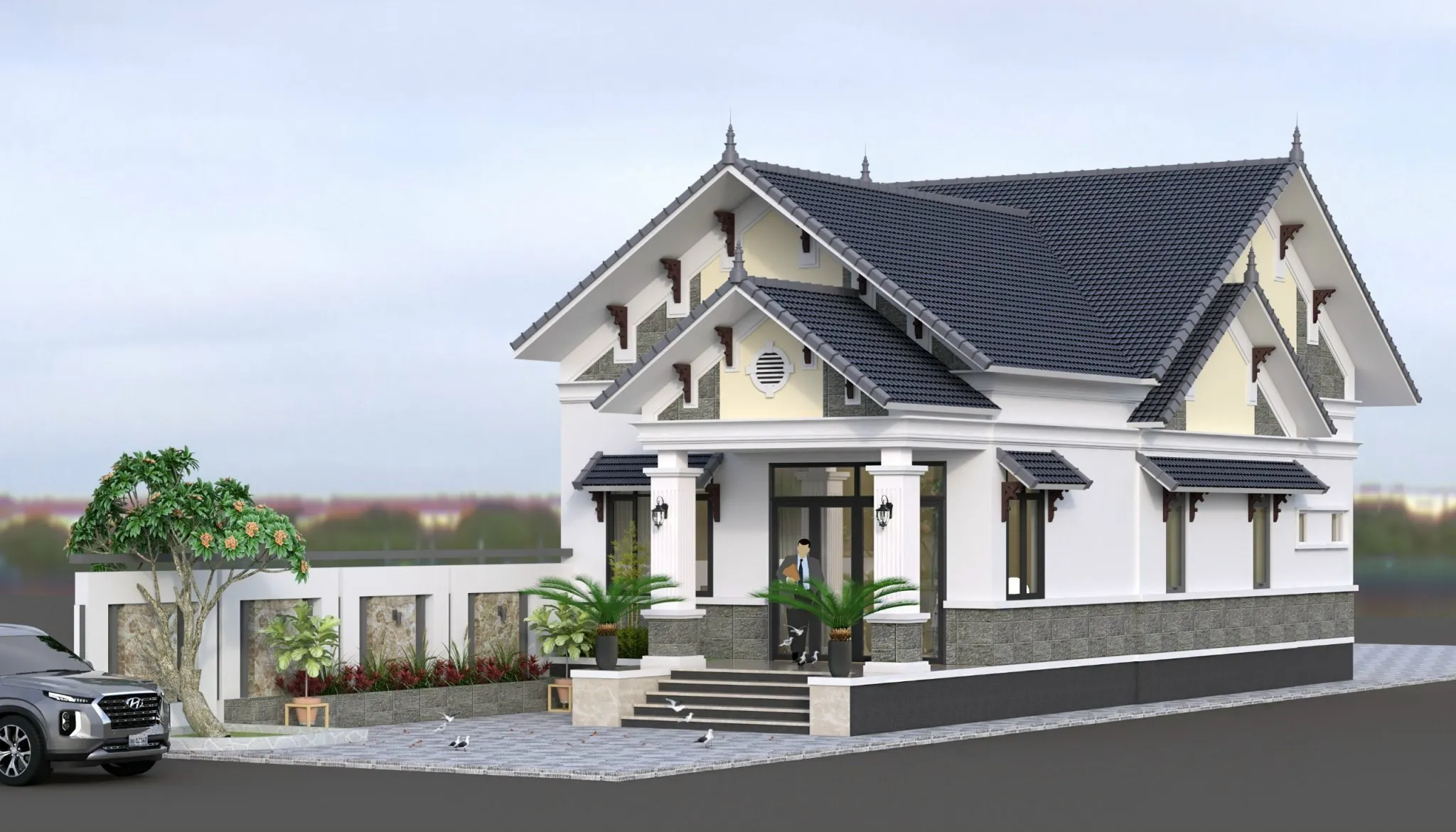Thiết kế nhà mái Thái 1 tầng