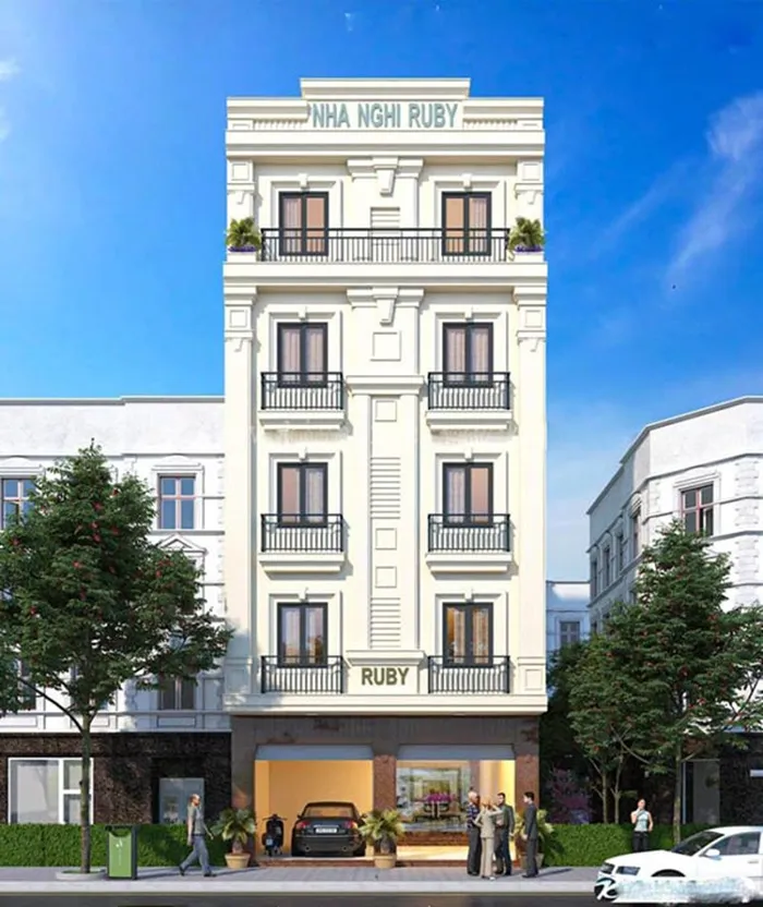 Thiết kế nhà nghỉ 5 tầng phong cách tân cổ điển - 1