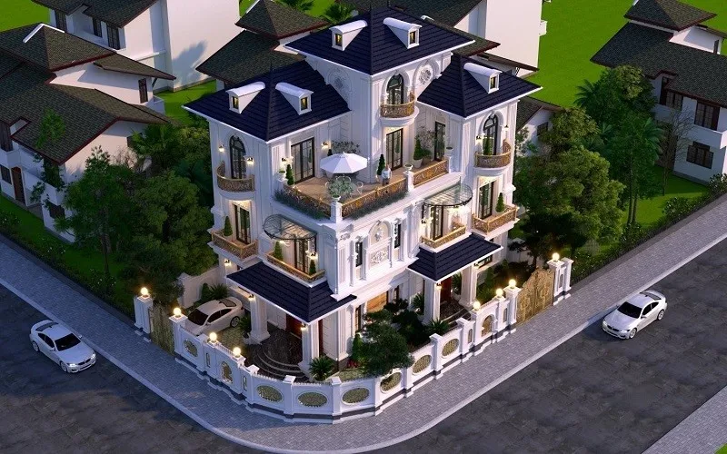 Biệt thự hiện đại 3 tầng 2 mặt tiền gara rộng rãi