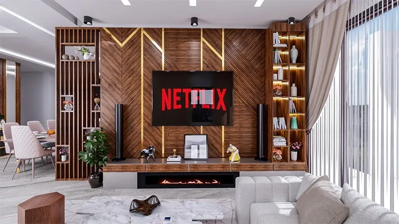 Biệt thự gỗ óc chó phong cách hiện đại