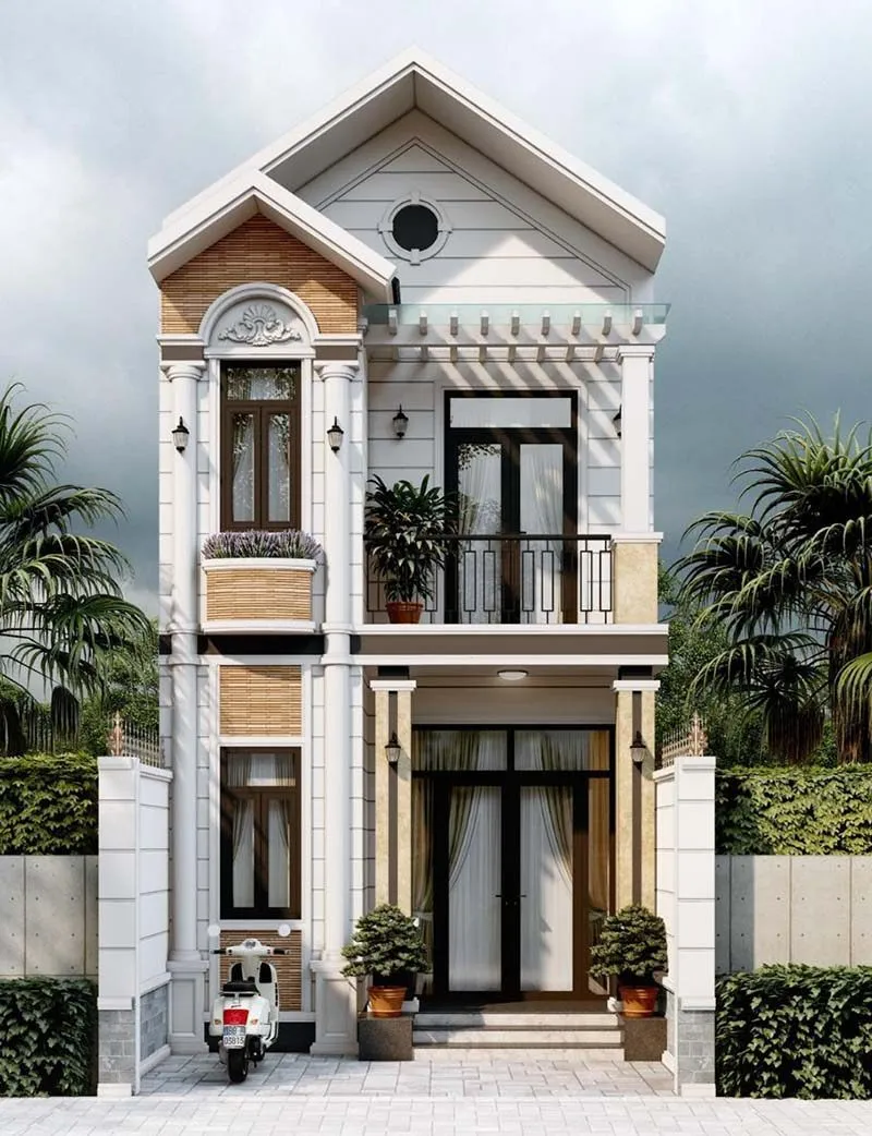 Mẫu nhà 1 trệt 1 lầu 1 lửng mái Thái dưới 1 tỷ