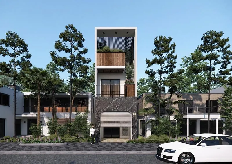 Mẫu nhà 1 trệt 1 lầu đơn giản sân thượng 600 triệu đồng