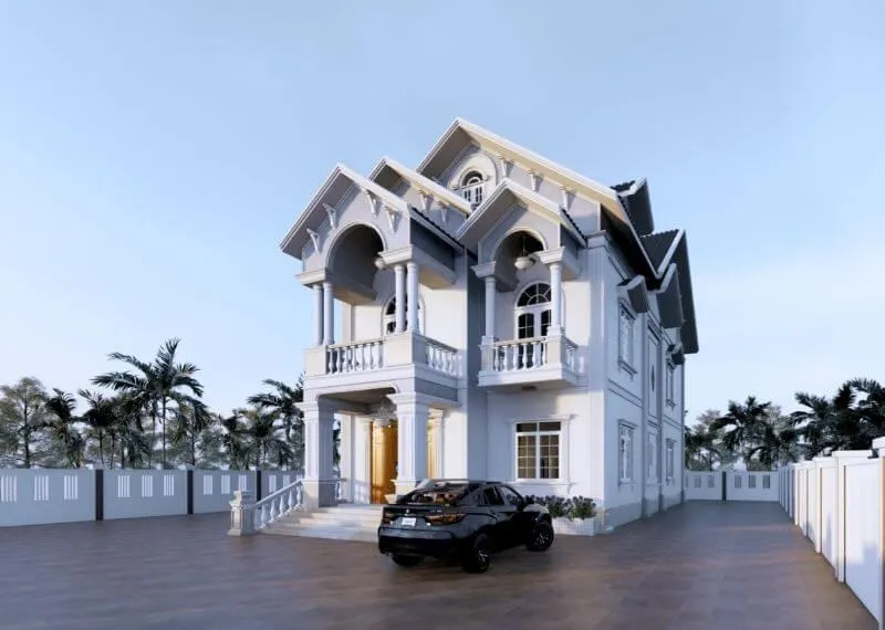 Nhà 2 tầng 4 phòng ngủ 120m2 mái Thái tính thẩm mỹ cao