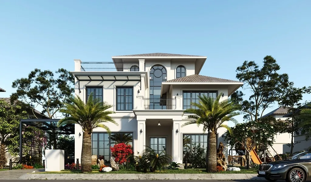 Biệt thự mái Nhật 3 tầng có gara tiện nghi và đa dụng