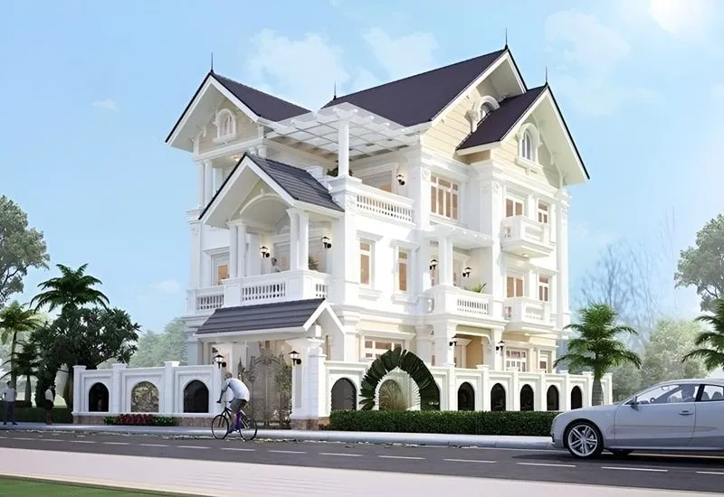 Mẫu biệt thự tân cổ điển 3 tầng với mái Thái
