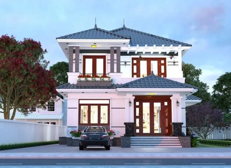 Mẫu nhà 2 tầng 4 phòng ngủ dưới 1 tỷ tối ưu không gian