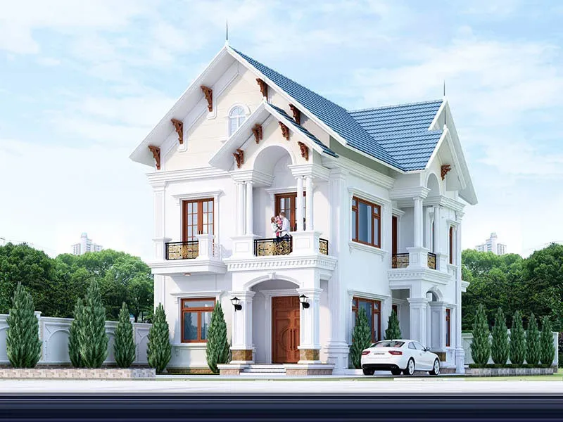 Mẫu nhà 2 tầng đẹp giá 1 tỷ mái Nhật thiết kế thanh lịch