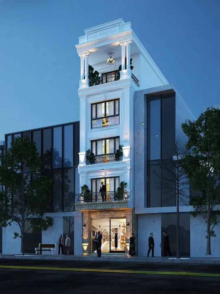 Mẫu nhà phố 5 tầng kết hợp ở và kinh doanh