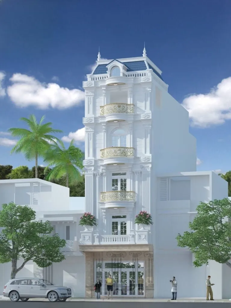 Thiết kế nhà phố 5 tầng mặt tiền 6m