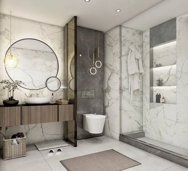 Phòng tắm mẫu nhà 2 tầng 4 phòng ngủ hiện đại