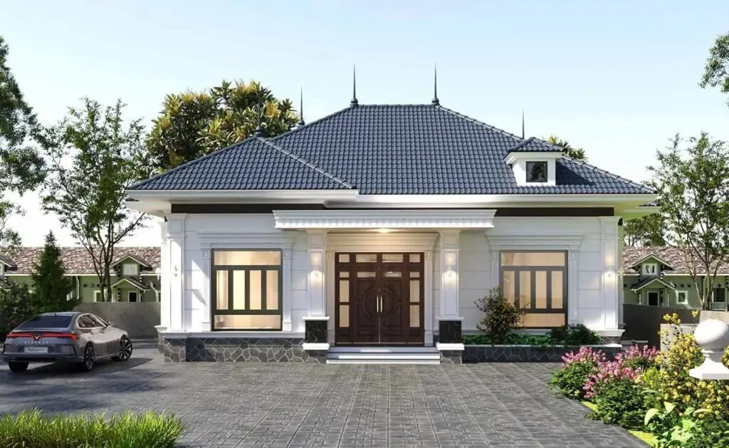 Mẫu nhà cấp 4 4 phòng ngủ đơn giản ở nông thôn