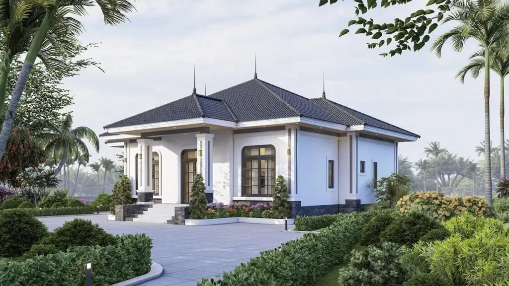 Mẫu nhà cấp 4 với 4 phòng ngủ hiện đại và sang trọng