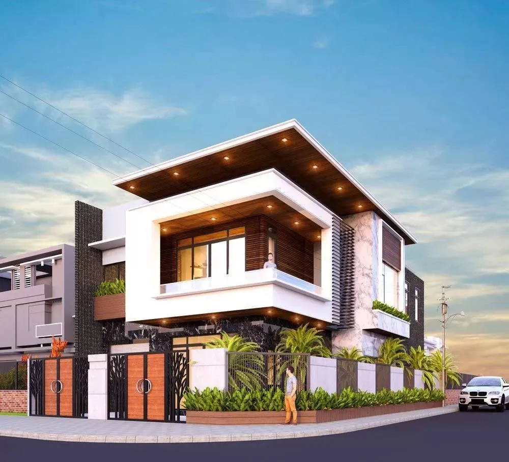 Mẫu thiết kế nhà lô góc 80m2 mái bằng đầy độc đáo