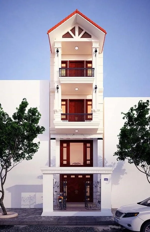Mẫu thiết kế nhà phố 5m tân cổ điển 5 tầng ngất ngây