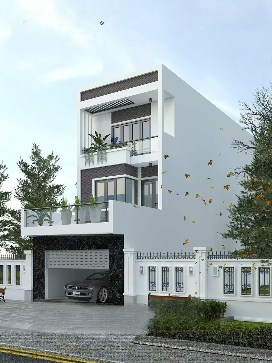 Các mẫu nhà 3 tầng có gara đầy tiện nghi và hiện đại