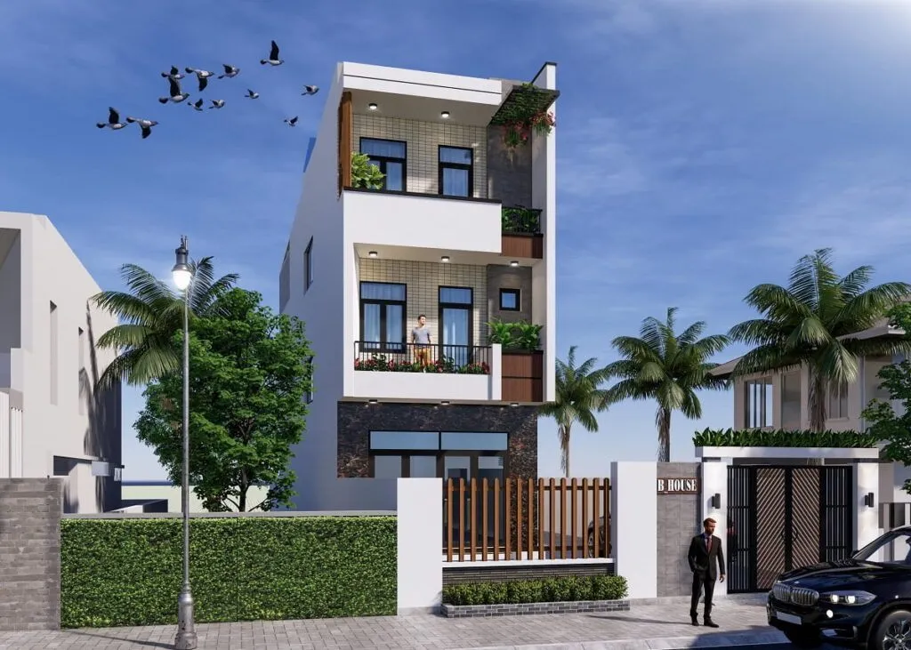 Các mẫu thiết kế nhà phố 3 tầng mặt tiền 5m