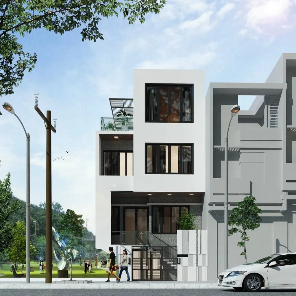 Các mẫu thiết kế nhà 3 tầng đẹp giá rẻ có gác lửng
