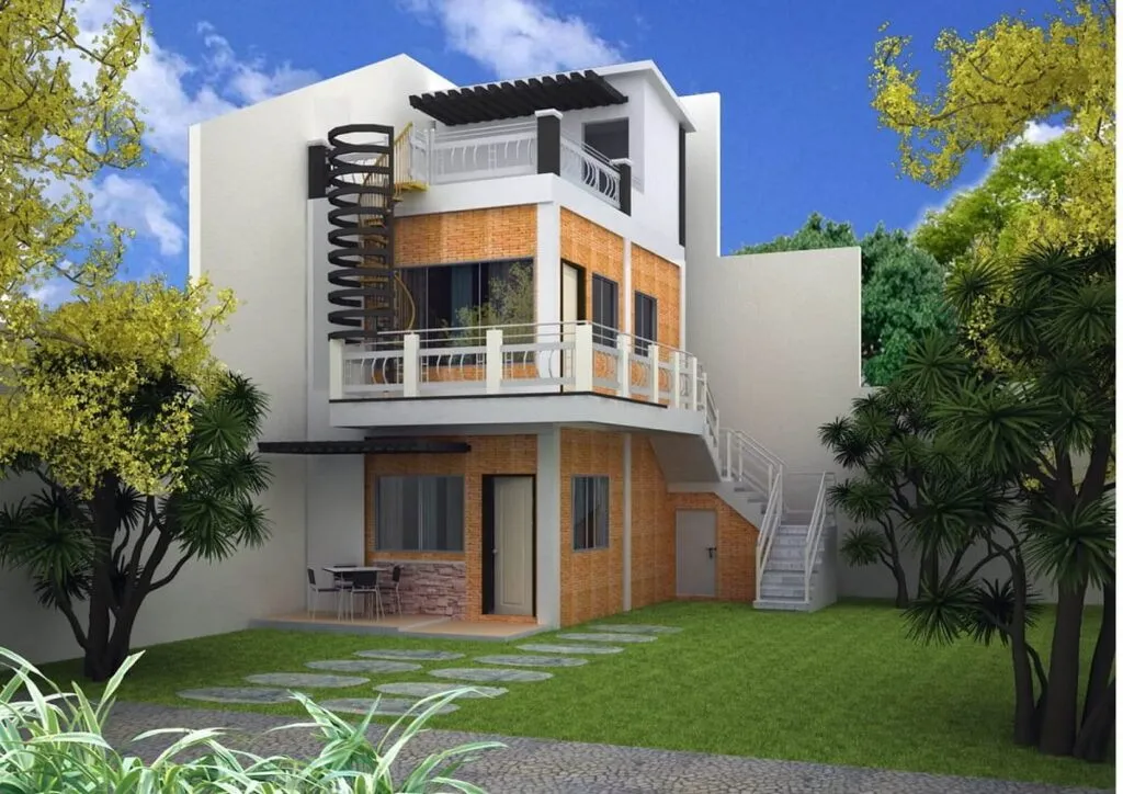 Các mẫu thiết kế nhà 3 tầng đẹp giá rẻ có gác lửng