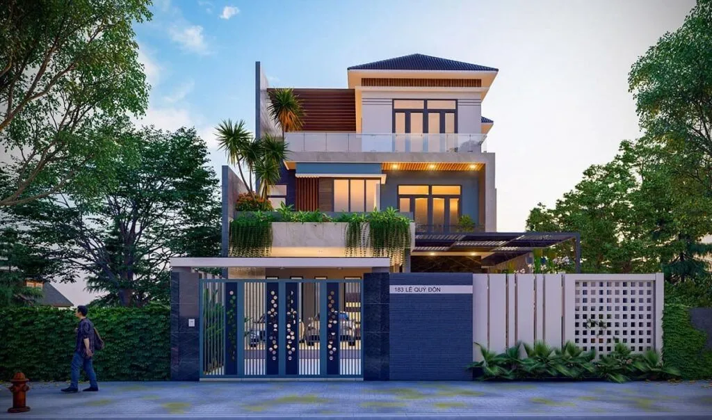 Các mẫu thiết kế nhà 3 tầng đẹp giá rẻ với mái Nhật