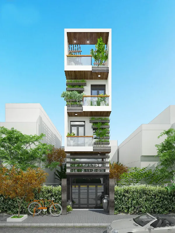 Mẫu thiết kế nhà trọ kiểu nhà có thang máy