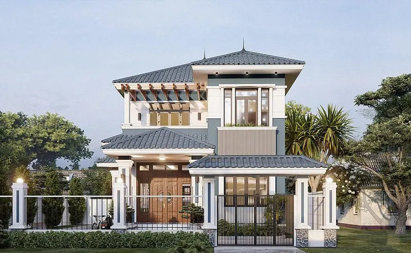Thiết kế mẫu biệt thự 2 tầng mái Nhật kiểu mini