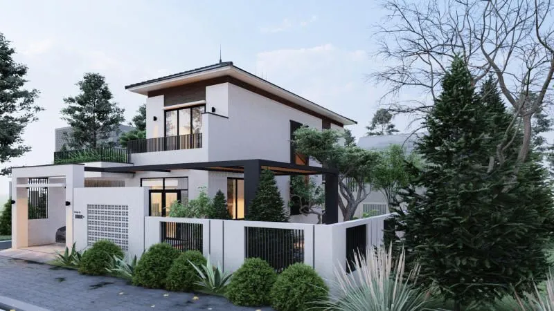Biệt thự 2 tầng mái Nhật sân vườn thoáng mát