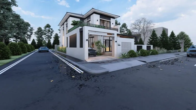 Biệt thự 2 tầng mái Nhật sân vườn thoáng mát