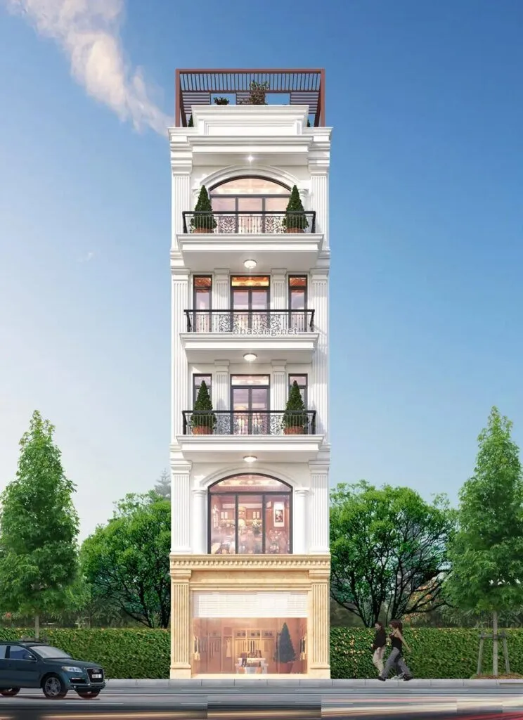 Diện tích ngôi nhà 5 tầng