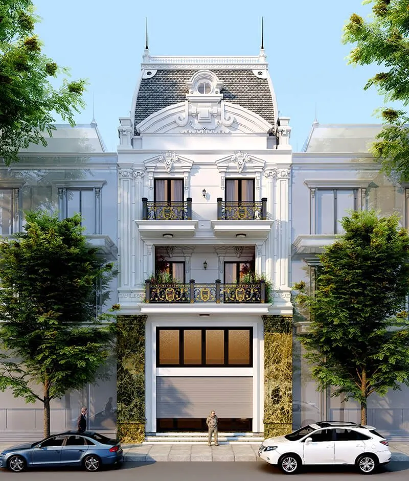 Nhà phố mặt tiền 6m 3 tầng phong cách Tân cổ điển