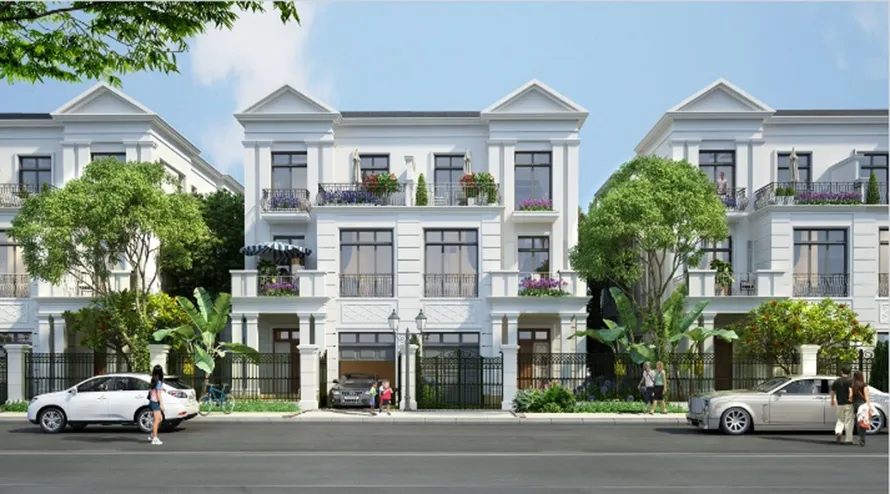 Khu vực biệt thự song lập tại dự án Vin Vũ Yên