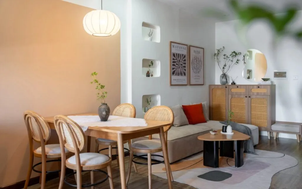 Mẫu thiết kế nội thất chung cư 60m2 phong cách Japandi