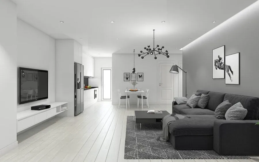 Mẫu thiết kế nội thất chung cư 85m2 phong cách Châu Âu