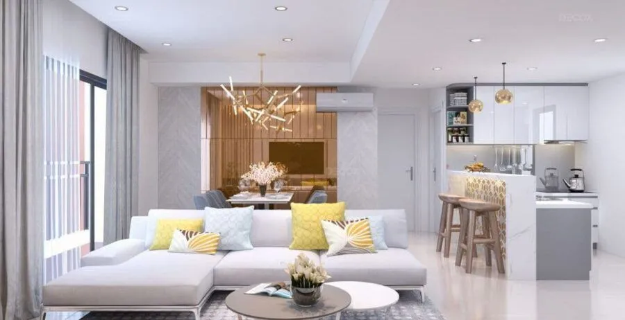 Mẫu thiết kế nội thất căn hộ 85m2 theo phong cách tối giản